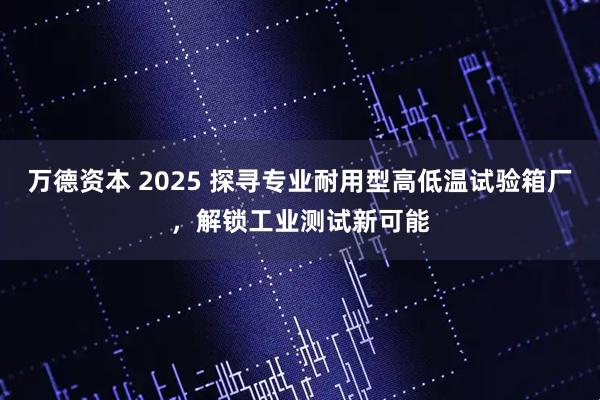 万德资本 2025 探寻专业耐用型高低温试验箱厂，解锁工业测试新可能